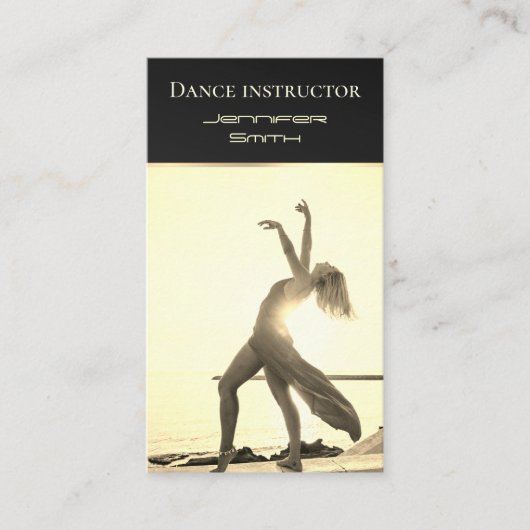 Uw eigen foto dansleraar goud Business Car Visitekaartje