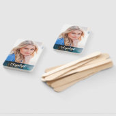 Uw eigen foto Elegant Monogram Afstuderen Handwaaier (Niet-gemonteerd)