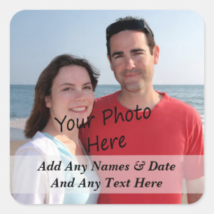 Uw eigen foto en aangepaste tekst Stickers