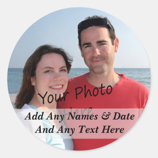 Uw eigen foto en aangepaste tekst Stickers (Voorkant)