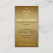 Uw eigen foto financieel adviseur Visitekaartje (Achterkant)