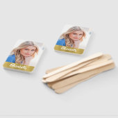 Uw eigen foto Gold Monogram Afstuderen Handje Fan Handwaaier (Niet-gemonteerd)