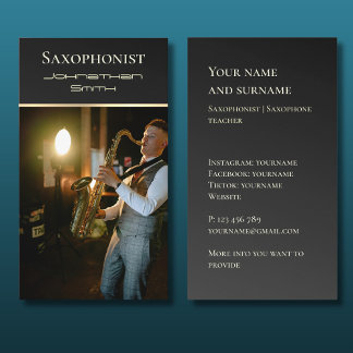 Uw eigen foto Jazz musicus Visitekaartje