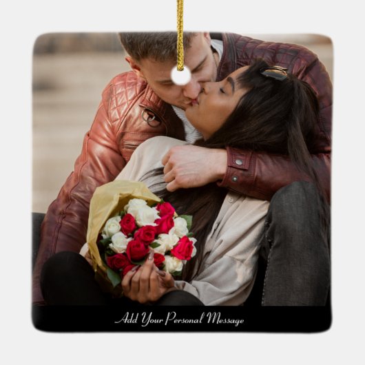 Uw eigen foto ontwerpen keramisch ornament (Achterkant)