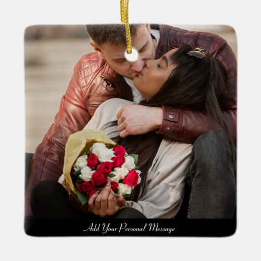 Uw eigen foto ontwerpen keramisch ornament (Voorkant)