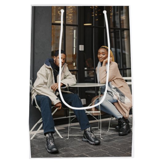 Uw eigen foto ontwerpen medium cadeauzakje (Achterkant)