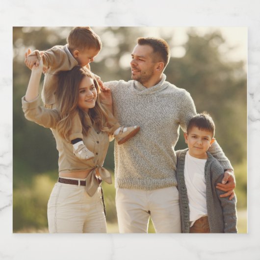 Uw eigen foto ontwerpen sparkling wijnetiket (Enkel label)