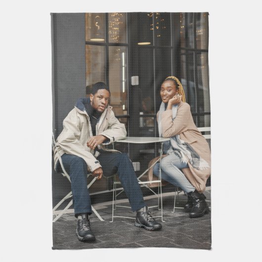 Uw eigen foto ontwerpen theedoek (Verticaal)