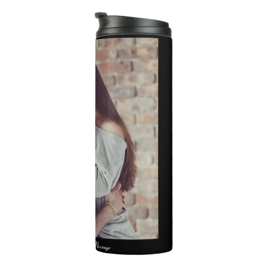 Uw eigen foto ontwerpen thermosbeker (Geroteerd rechts)