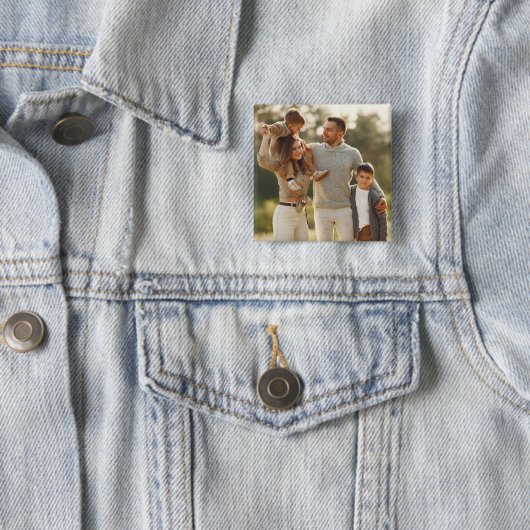 Uw eigen foto ontwerpen vierkante button 5,1 cm (In situ)