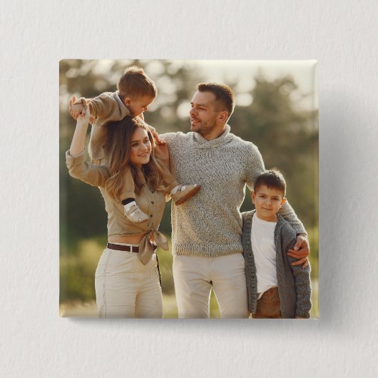 Uw eigen foto ontwerpen vierkante button 5,1 cm (Voorkant)