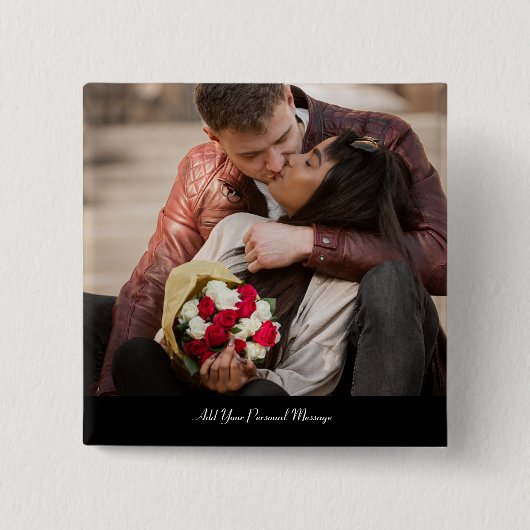 Uw eigen foto ontwerpen vierkante button 5,1 cm (Voorkant)