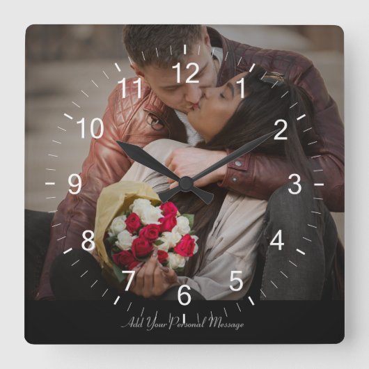 Uw eigen foto ontwerpen vierkante klok (Voorkant)