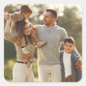 Uw eigen foto ontwerpen vierkante sticker (Voorkant)