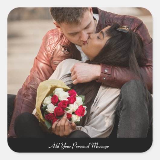 Uw eigen foto ontwerpen vierkante sticker (Voorkant)