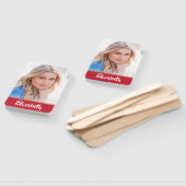 Uw eigen foto Rode Monogram Afstuderen Hand Fan Handwaaier (Niet-gemonteerd)