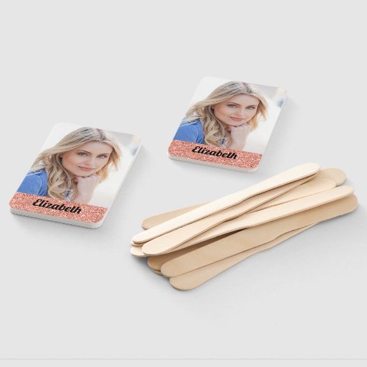 Uw eigen foto Roze Girly Monogram Afstuderen Handwaaier (Niet-gemonteerd)