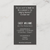 Uw eigen foto zangeres Visitekaartje (Achterkant)