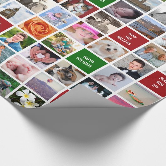 Uw eigen foto's | Aangepaste 51-Afbeelding Collage Cadeaupapier (Hoek)