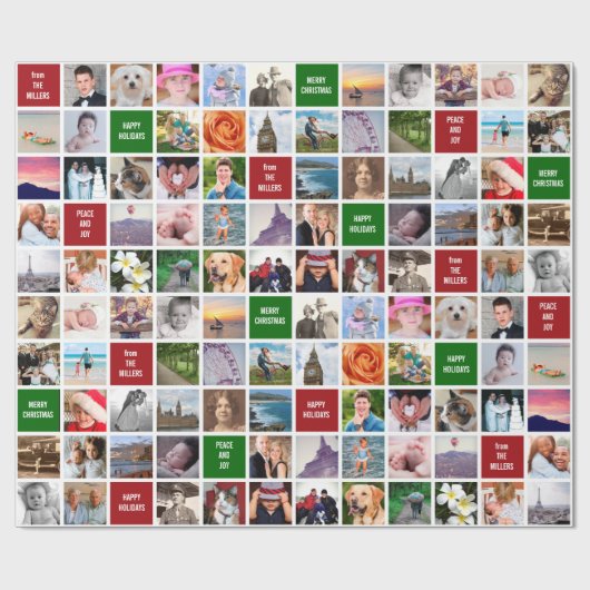 Uw eigen foto's | Aangepaste 51-Afbeelding Collage Cadeaupapier (Vlak)