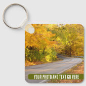 Uw eigen foto's en tekst buitenshuis wandelavontuu sleutelhanger (Voorkant)