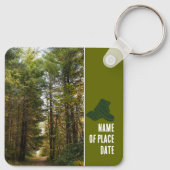 Uw eigen foto's en tekst buitenshuis wandelavontuu sleutelhanger (Achterkant)