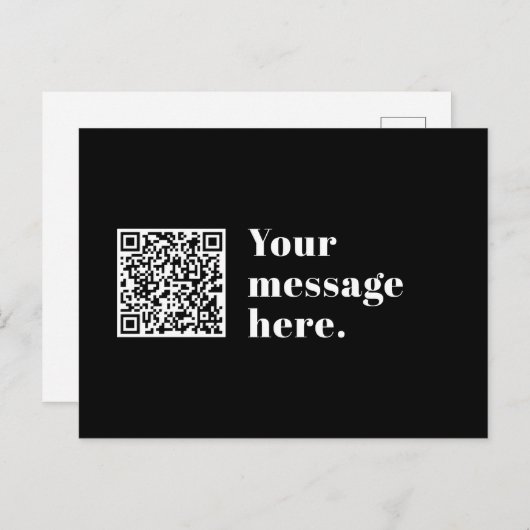 Uw eigen geüploade QR-code en bewerkbare retro-tek Briefkaart (Voorkant / Achterkant)