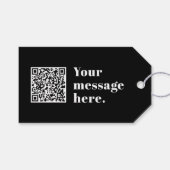 Uw eigen geüploade QR-code en bewerkbare retro-tek Cadeaulabel (Voorkant (Horizontaal))