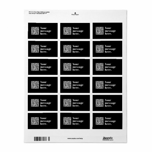 Uw eigen geüploade QR-code en bewerkbare retro-tek Etiket (Full Sheet)