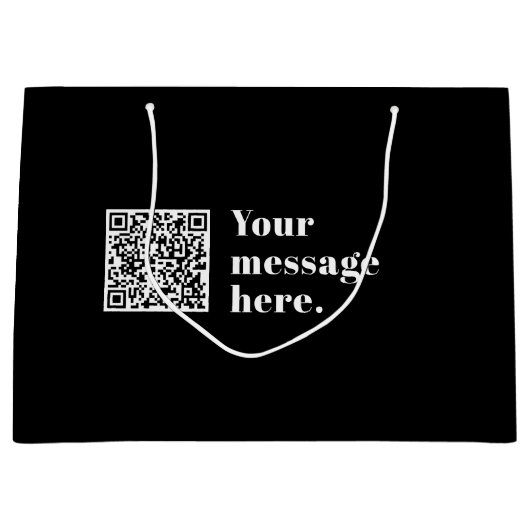 Uw eigen geüploade QR-code en bewerkbare retro-tek Groot Cadeauzakje (Voorkant)