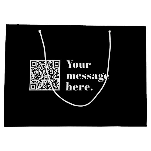 Uw eigen geüploade QR-code en bewerkbare retro-tek Groot Cadeauzakje (Achterkant)