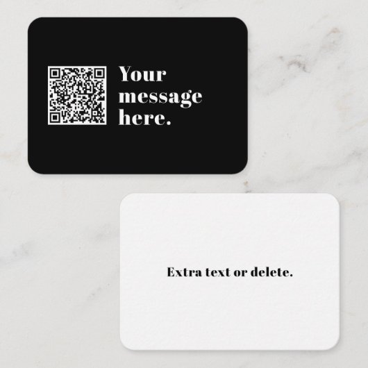 Uw eigen geüploade QR-code en bewerkbare retro-tek Informatiekaartje (Voorkant / Achterkant)