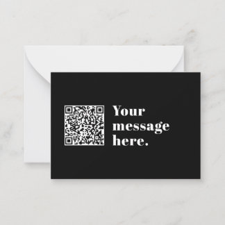 Uw eigen geüploade QR-code en bewerkbare retro-tek Notitiekaartje