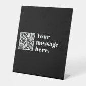 Uw eigen geüploade QR-code en bewerkbare retro-tek Reclamebord Met Voetstuk (Voorkant)