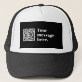 Uw eigen geüploade QR-code en bewerkbare retro-tek Trucker Pet (Voorkant)