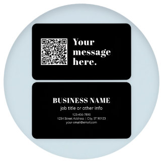 Uw eigen geüploade QR-code en bewerkbare retro-tek Visitekaartje