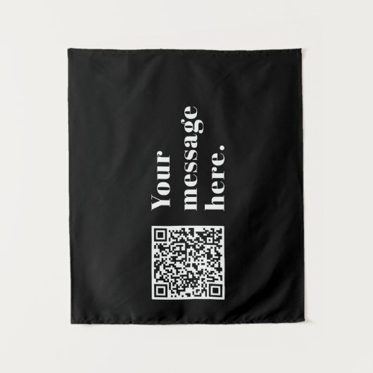 Uw eigen geüploade QR-code en bewerkbare retro-tek Wandkleed (Voorkant)