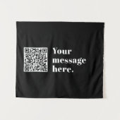 Uw eigen geüploade QR-code en bewerkbare retro-tek Wandkleed (Voorkant (horizontaal))