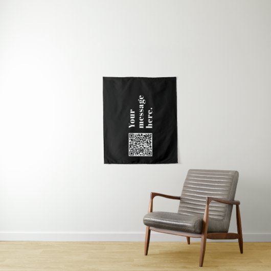 Uw eigen geüploade QR-code en bewerkbare retro-tek Wandkleed (In situ)