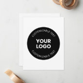 Uw eigen geüploade zakelijke Logo met bewerkbare t Notitiekaartje (Voorkant / Achterkant in situ)