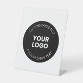 Uw eigen geüploade zakelijke Logo met bewerkbare t Reclamebord Met Voetstuk (Voorkant)