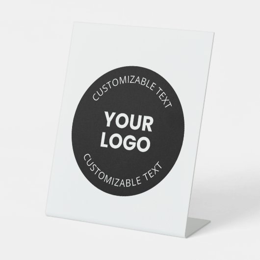 Uw eigen geüploade zakelijke Logo met bewerkbare t Reclamebord Met Voetstuk (Voorkant)