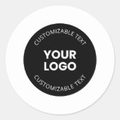 Uw eigen geüploade zakelijke Logo met bewerkbare t Ronde Sticker (Voorkant)