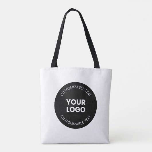Uw eigen geüploade zakelijke Logo met bewerkbare t Tote Bag (Achterkant)