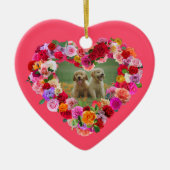 Uw eigen hond Foto Moederdag Rozen Hart Keramisch Ornament (Voorkant)
