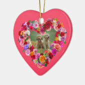 Uw eigen hond Foto Moederdag Rozen Hart Keramisch Ornament (Links)