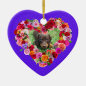 Uw eigen hond Foto Moederdag Rozen Hart Keramisch Ornament (Voorkant)