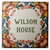 Uw eigen huisnaam Bord Hawaii Bloemen Plaque Tegeltje (Voorkant)