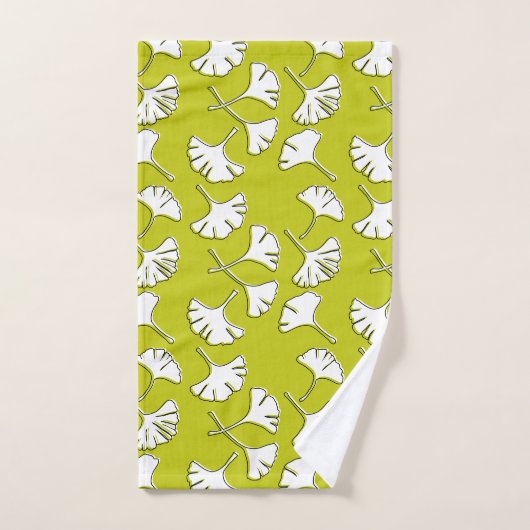 Uw eigen kleur, Ginkgo Modern Print Bad Handdoek (Handdoek)
