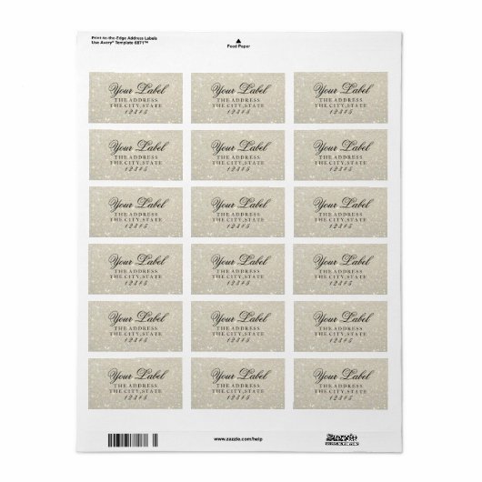 Uw eigen label - White Gold Glit Fab (Full Sheet)